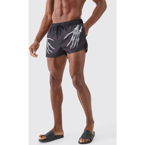 Short de bain super court à imprimé squelette - S - Boohooman - Modalova