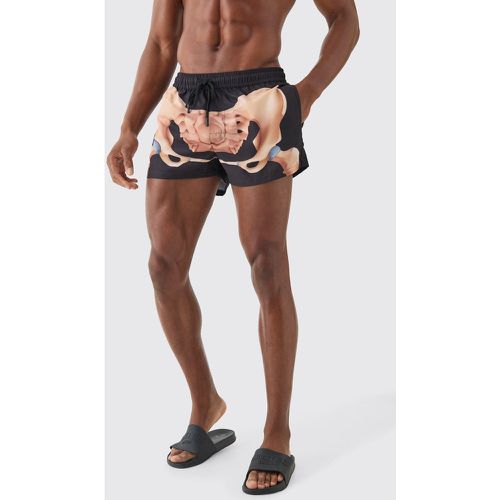 Short de bain super court à imprimé squelette - L - Boohooman - Modalova