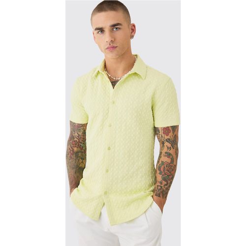 Chemise moulante à manches courtes et imprimé diamant - L - Boohooman - Modalova