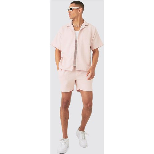 Ensemble avec chemise à manches courtes et imprimé géométrique - S - Boohooman - Modalova