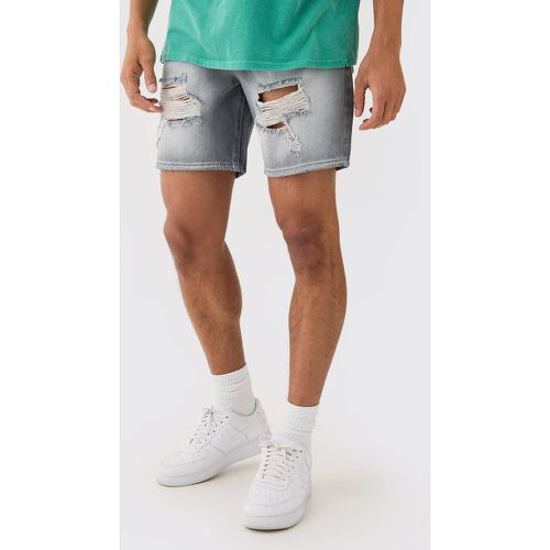 Short large en jean déchiré - 28 - Boohooman - Modalova