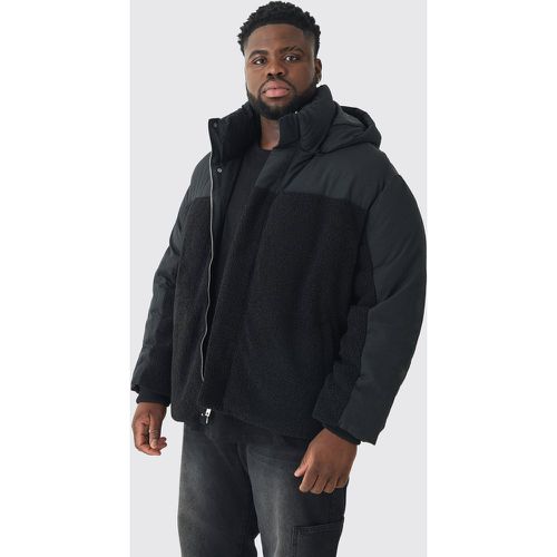 Grande taille - Manteau matelassé en polaire et nylon homme - XXXL - Boohooman - Modalova