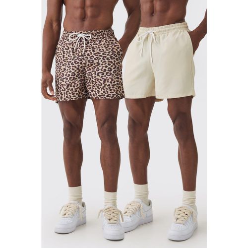 Lot de 2 shorts de bain courts - S - Boohooman - Modalova