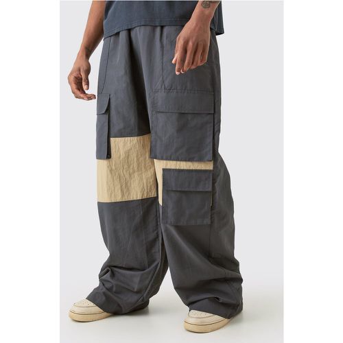 Tall - Pantalon cargo color block - L - Boohooman - Modalova