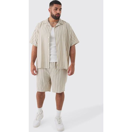 Grande taille - Ensemble avec chemise rayée et short homme - XXXL - Boohooman - Modalova