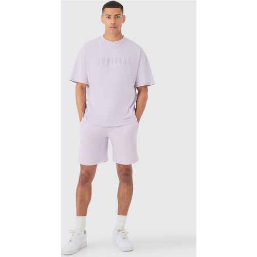 Ensemble oversize à col montant avec t-shirt et short - Official - S - Boohooman - Modalova