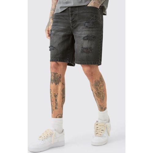 Tall - Short slim en jean délavé - 30 - Boohooman - Modalova