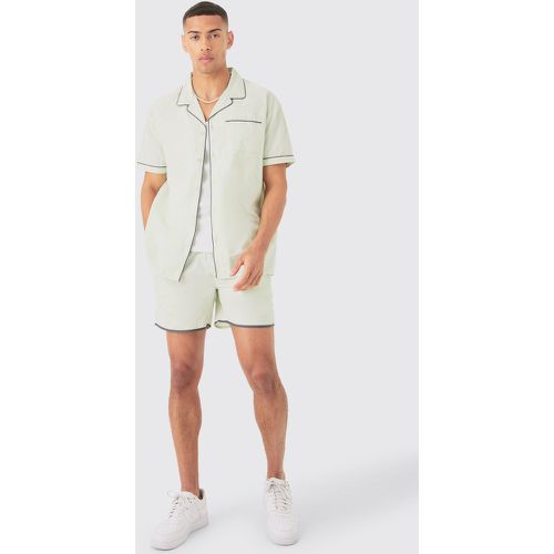 Ensemble oversize avec chemise confort et short - L - Boohooman - Modalova