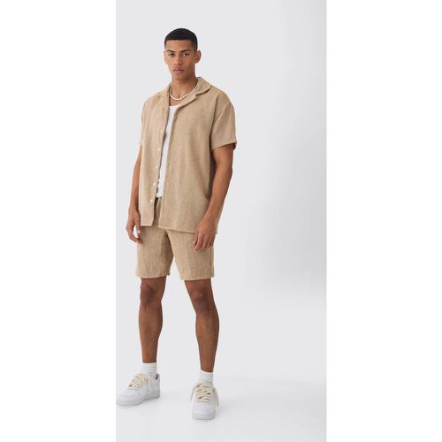 Ensemble oversize texturé à manches courtes et short - S - Boohooman - Modalova