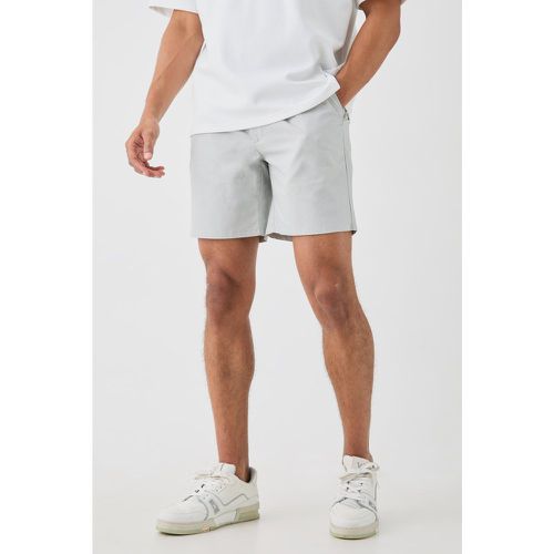 Relaxed Fit Tie Waistband Tailored Linen Shorts In Grey - Boohooman - Modalova