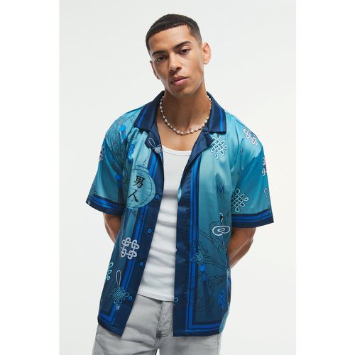 Chemise oversize satinée fleurie - S - Boohooman - Modalova