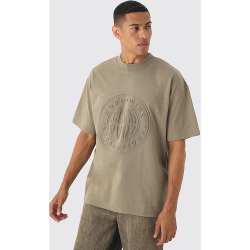 T-shirt oversize à col montant et slogan - S - Boohooman - Modalova