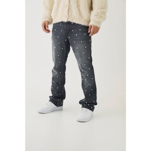 Jean slim flare à perles - 28R - Boohooman - Modalova