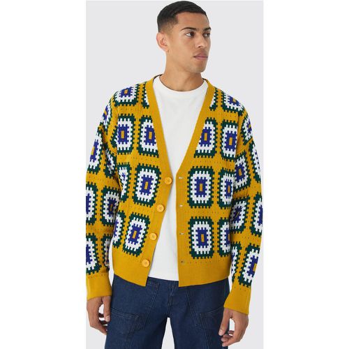 Cardigan oversize en crochet - XL - Boohooman - Modalova