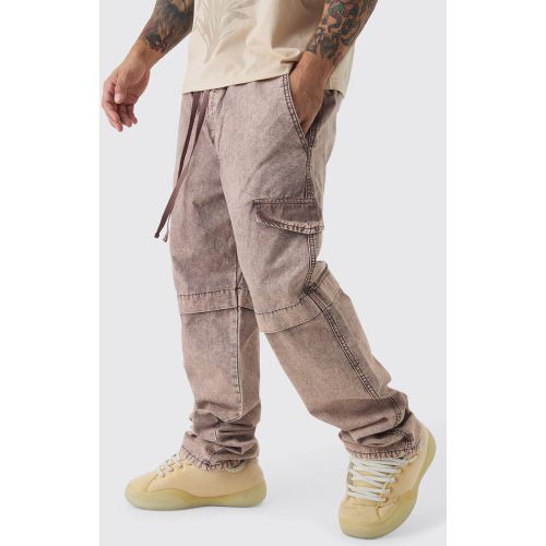 Pantalon cargo large délavé - S - Boohooman - Modalova