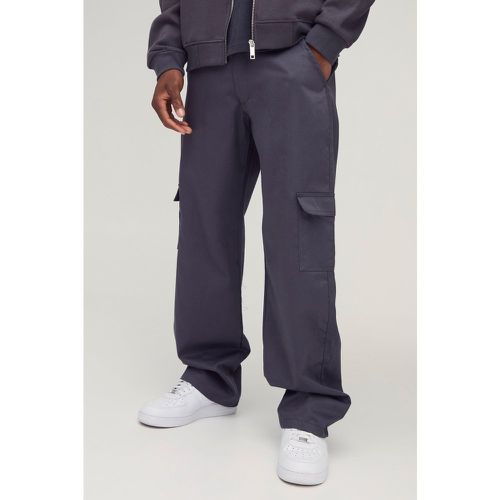 Pantalon cargo large à taille fixe - 28 - Boohooman - Modalova