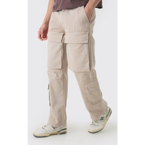 Pantalon cargo épais délavé - 32 - Boohooman - Modalova