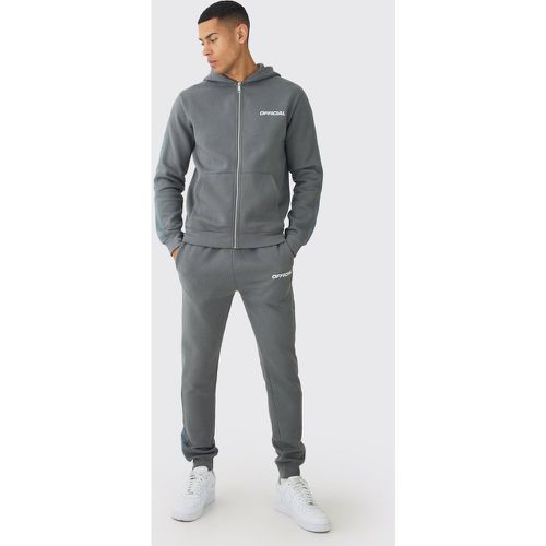 Survêtement zippé avec sweat à capuche - Official - S - Boohooman - Modalova