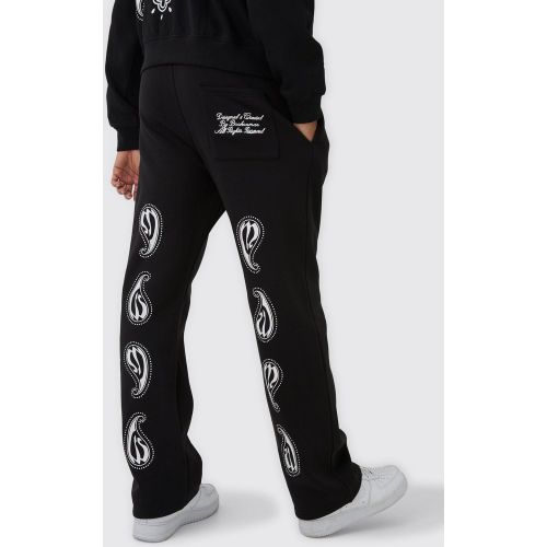 Jogging droit à broderie cachemire - XL - Boohooman - Modalova