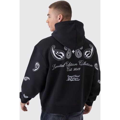 Sweat à capuche oversize à broderie cachemire - L - Boohooman - Modalova