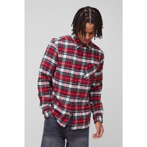 Chemise à carreaux et manches longues - S - Boohooman - Modalova