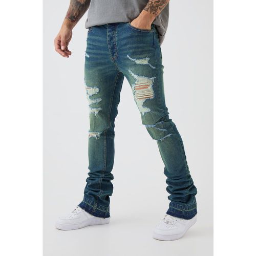 Jean flare skinny à volants - 28R - Boohooman - Modalova