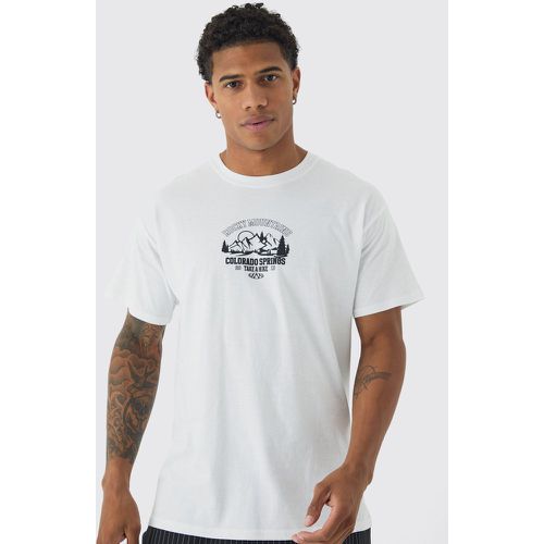 T-shirt droit à imprimé Rocky Mountains - S - Boohooman - Modalova