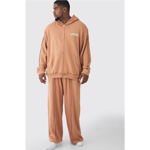 Grande taille - Survêtement oversize zippé à coutures brutes et jogging - XXXL - Boohooman - Modalova