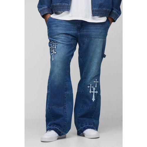 Grande taille - Jean charpentier à écusson croisé homme - 38 - Boohooman - Modalova