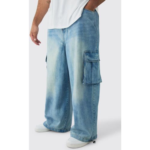 Grande taille - Jean cargo en denim homme - 40 - Boohooman - Modalova