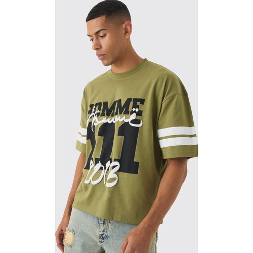 T-shirt oversize imprimé à manches bouffantes - L - Boohooman - Modalova