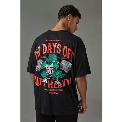 T-shirt de sport oversize à slogan No Days Off Lift Heavy - S - Boohooman - Modalova