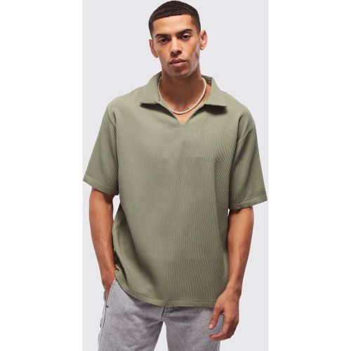 Chemise oversize plissée à col V - S - Boohooman - Modalova