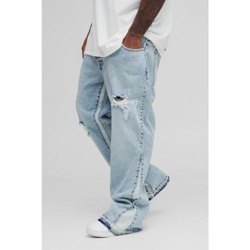 Grande taille - Jean flare slim à taches de peinture - 38 - Boohooman - Modalova