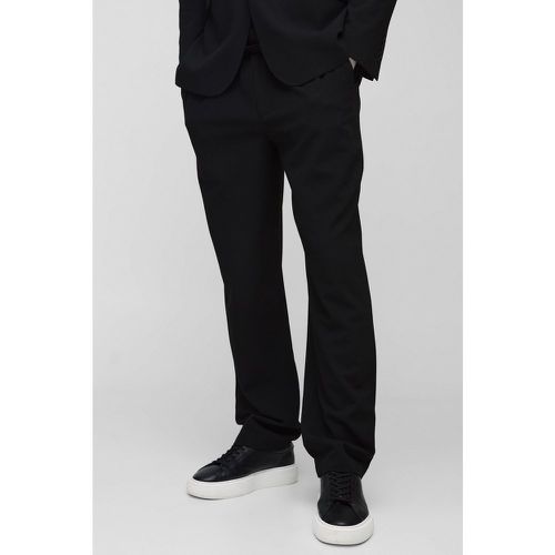 Pantalon droit texturé à taille élastiquée - S - Boohooman - Modalova