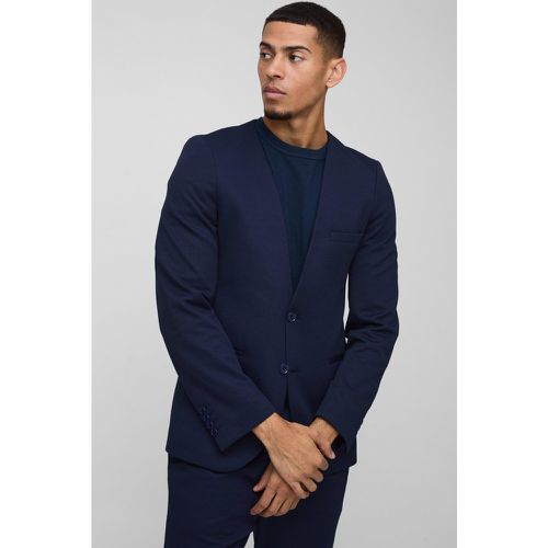 Blazer cintré sans col en tissu gaufré - 34 - Boohooman - Modalova