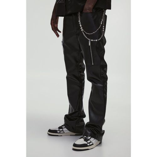 Pantalon flare zippé à taille fixe - 28 - Boohooman - Modalova