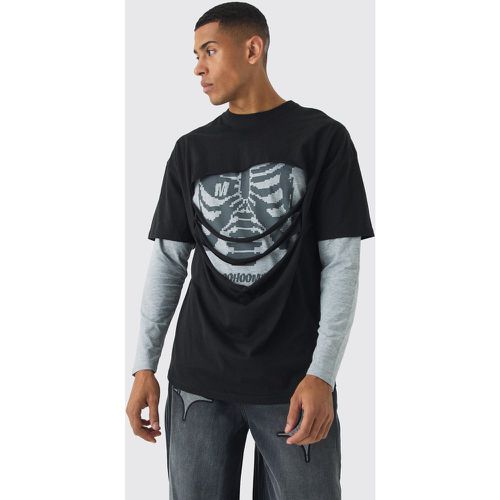 T-shirt oversize à manches longues - M - Boohooman - Modalova