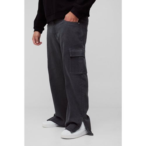 Grande taille - Jean cargo à ourlet zippé homme - 38 - Boohooman - Modalova