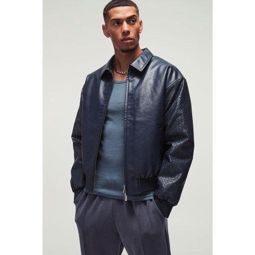 Bomber oversize à manches satinées homme - S - Boohooman - Modalova