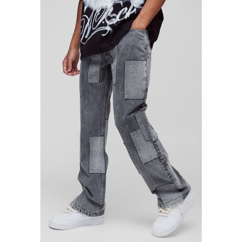 Jean flare large patchwork à coutures contrastantes - 28R - Boohooman - Modalova