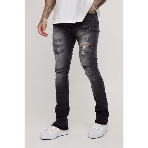 Tall - Jean flare skinny froncé - 30 - Boohooman - Modalova