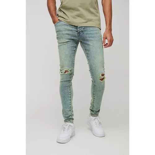 Jean super skinny délavé - 28R - Boohooman - Modalova