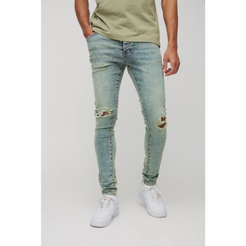 Jean super skinny délavé - 30R - Boohooman - Modalova