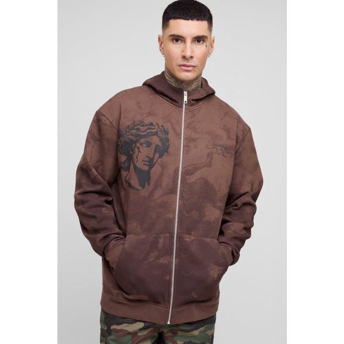 Tall - Sweat à capuche oversize zippé à imprimé Renaissance - XXL - Boohooman - Modalova