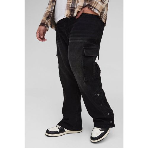 Grande taille - Pantalon cargo épais à boutons pression - 38 - Boohooman - Modalova