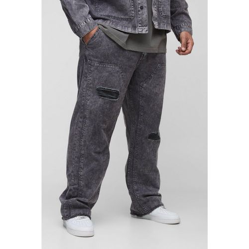 Grande taille - Pantalon charpentier large délavé - XXXL - Boohooman - Modalova