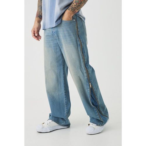 Jean large zippé à soufflet - 28R - Boohooman - Modalova