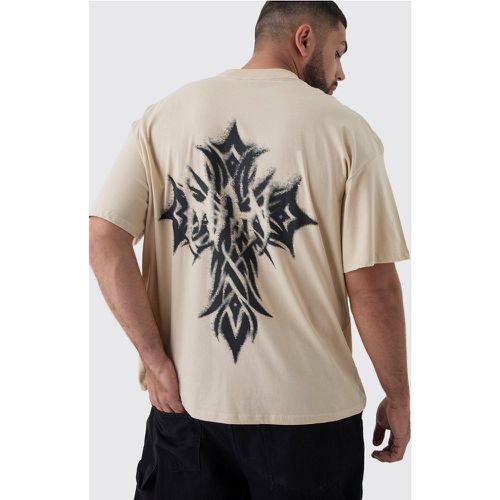 Grande taille - T-shirt oversize à col montant et imprimé Worldwide - XXXL - Boohooman - Modalova