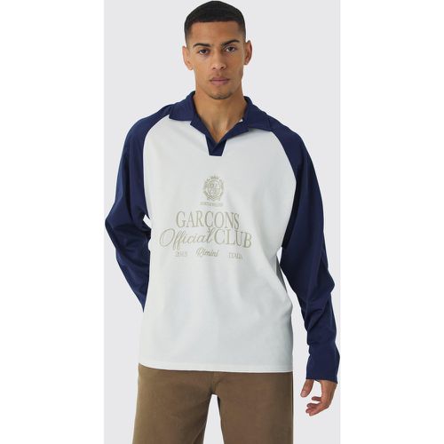 Polo de rugby oversize à manches longues - Official - S - Boohooman - Modalova